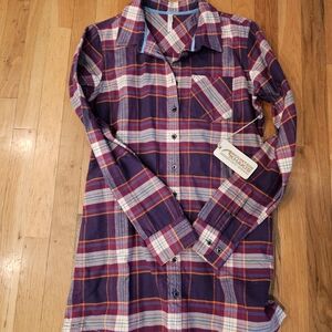Mountain Khakis Purple Plaid Long Sleeve Top